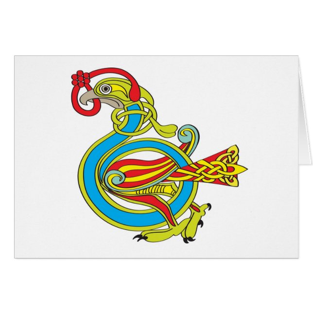 Cartão Pássaro celta (Frente Horizontal)