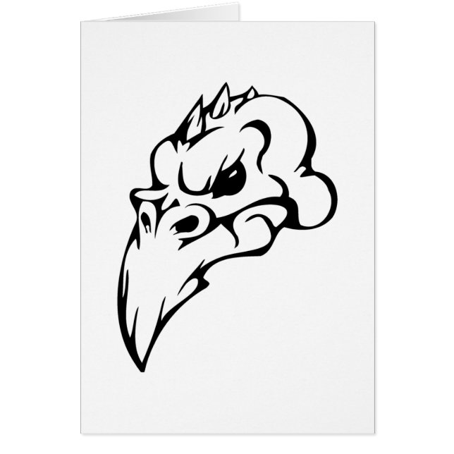 Cartão Pássaro Crânio (Frente)