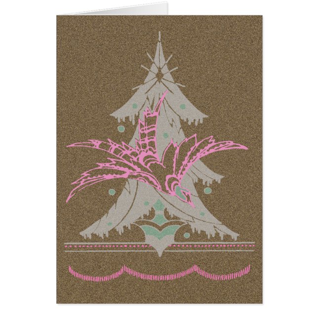 Cartão Pássaro de Árvore de Natal (Frente)