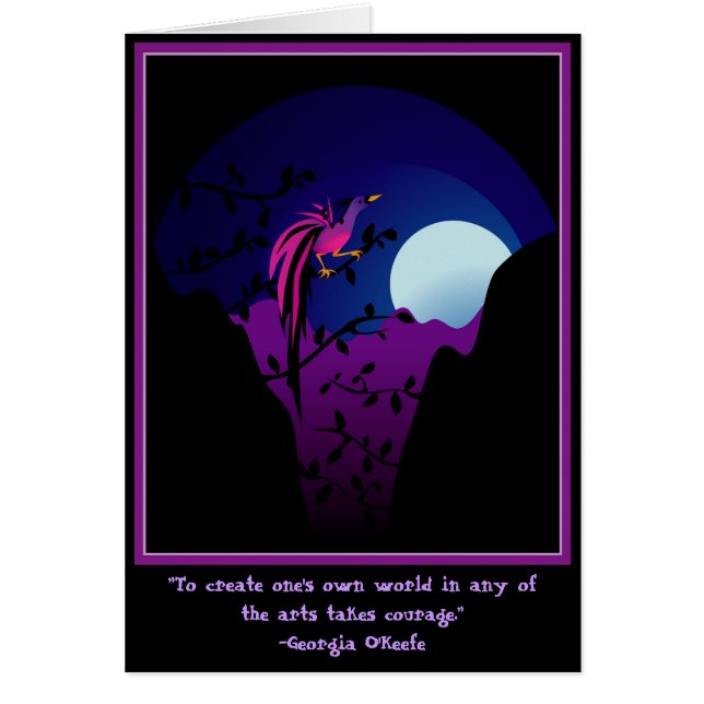 Cartão Pássaro de paraíso enluarada (Frente)