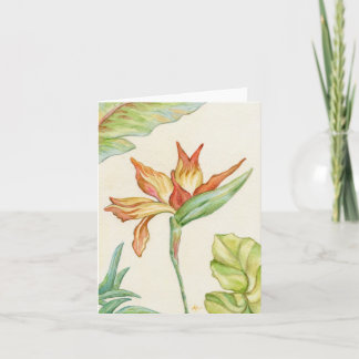 Cartão Pássaro do Notecard da Flor do Paraíso