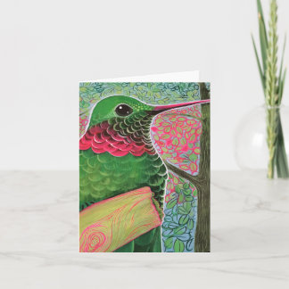 Cartão Pássaro-do-sol no galho amarelo