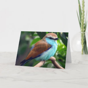 Cartão Pássaro em Azul