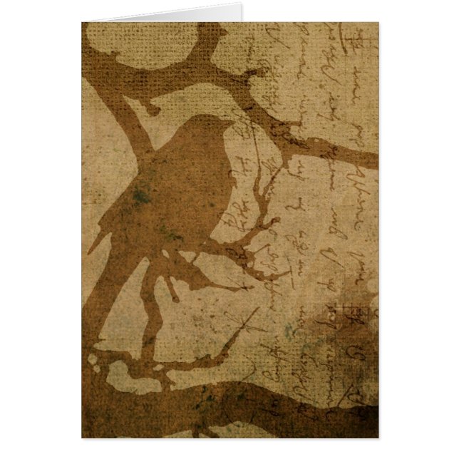 Cartão Pássaro em Uma Ramificação (Frente)