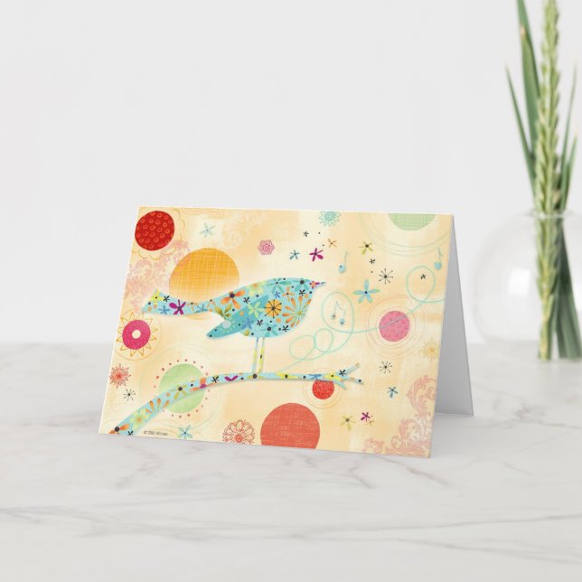 Cartão Pássaro feliz (Frente)