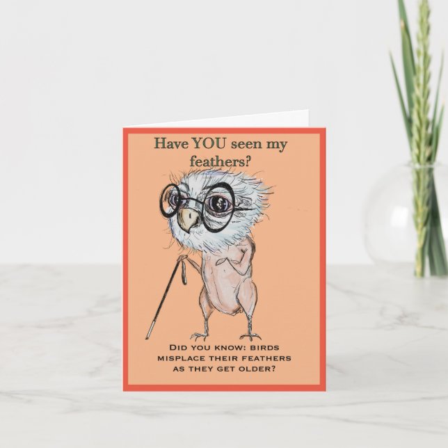 Cartão pássaro Feliz aniversário (Frente)