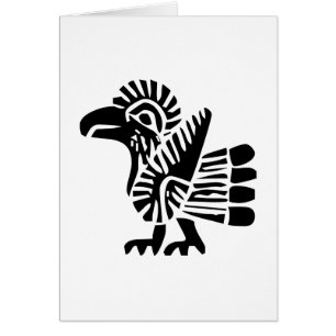 Cartão Pássaro, hieróglifo mexicano (Maya)