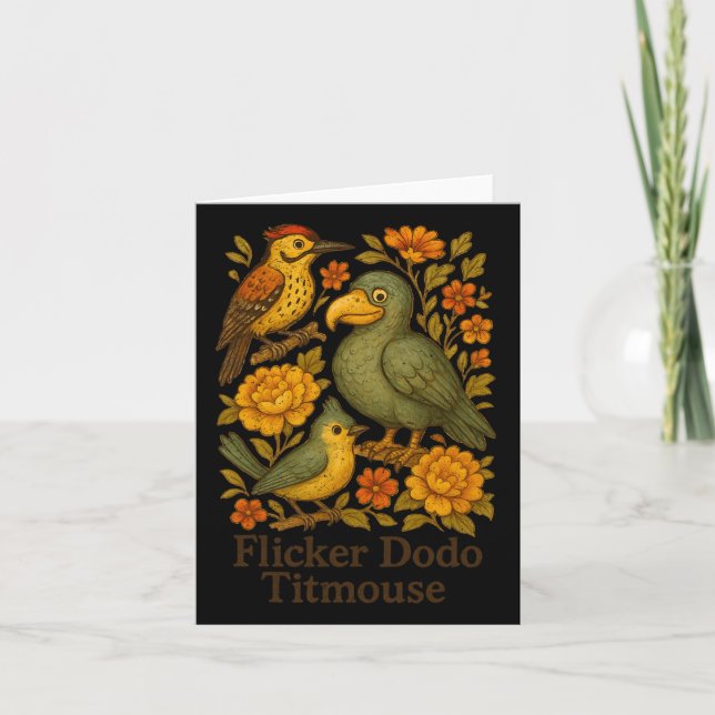 Cartão Pássaro Sutil Anti-Trump Bird Flicker Dodo Titmous (Frente)