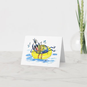 Cartão Pássaro Whimsical Bonito no Float