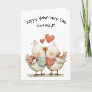 Cartão Pássaros de Amor Caprichosos Feliz Dia dos Namorad