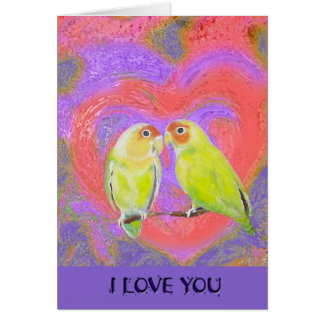 Cartão Pássaros do amor