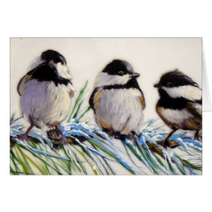 Cartão Pássaros do chickadee de Carolina