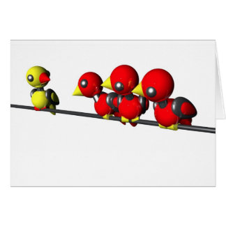 CARTÃO PÁSSAROS DO ROBÔ EM UM FIO