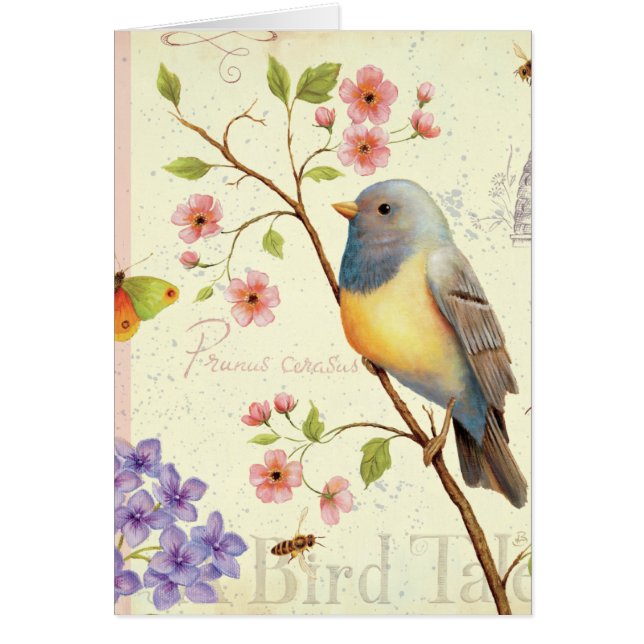 Cartão Pássaros e abelhas (Frente)