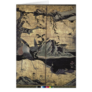 Cartão Pássaros e flores das quatro estações