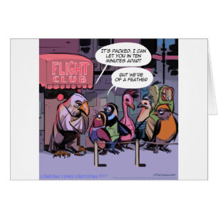 Cartão Pássaros Engraçados De Uma Pena