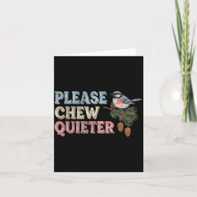 Cartão Pássaros Engraçados Vintage Natureza Observadores  (Frente)