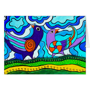 Cartão Pássaros retros