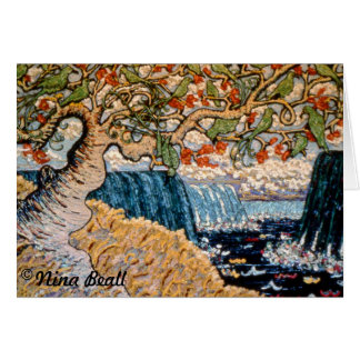 Cartão "Pássaros sobre Niagara Falls," por Nina Beall