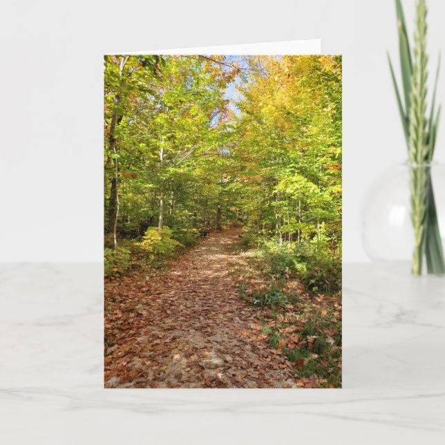 Cartão Passear no Woods Autumnal Folded Greeting Card (Frente)