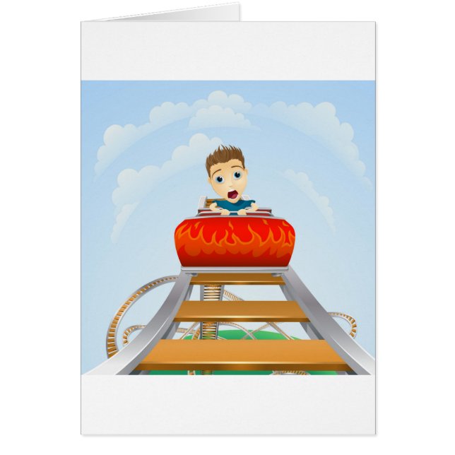 Cartão Passeio assustador no roller coaster (Frente)
