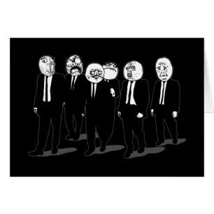 Cartão passeio cómico das caras do meme da raiva