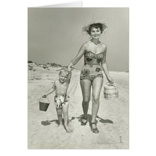 Cartão Passeio da mãe e do filho (Frente)