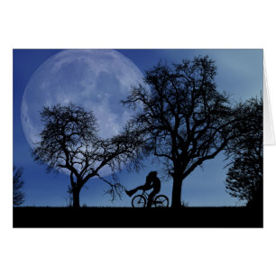 Cartão Passeio de bicicleta meia noite