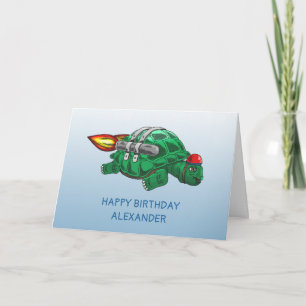 Cartão Passeio de Jetpack do Rocket Turtle