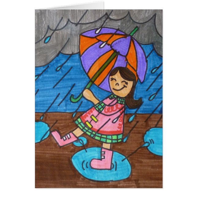 Cartão Passeio na chuva (Frente)