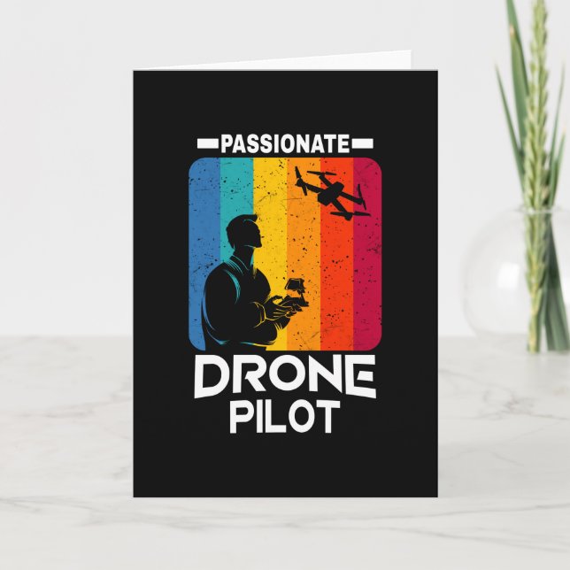 Cartão Passionato Drone Piloto Vintage Drones Flyer (Frente)