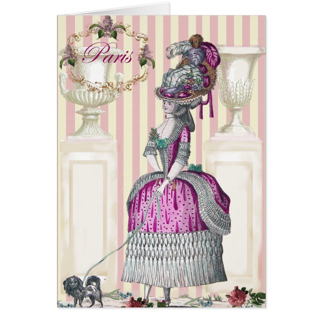 Cartão Passo da manhã no Champs-Élysées (Frente)