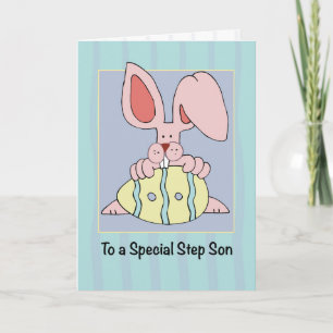 Cartão Passo Filho Páscoa com coelho resistível à orelha 