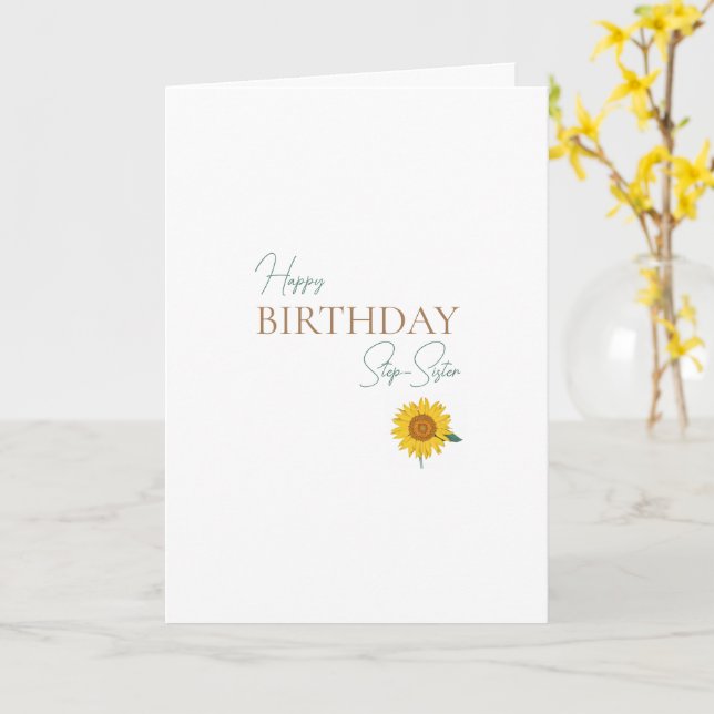 Cartão Passo-Irmã Aniversário Girassol (Flor Amarela)