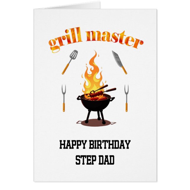 Cartão Passo Pai Grill Master Aniversário (Frente)