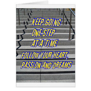 Cartão Passos para seus sonhos.