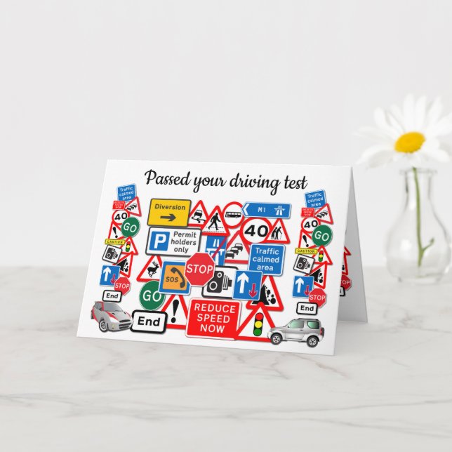 Cartão Passou no seu teste de direção ~ Parabéns! (Planta pequena)