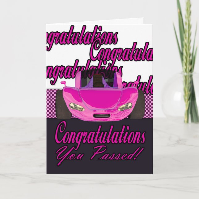 Cartão Passou Parabéns no teste de direção (Frente)