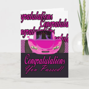 Cartão Passou Parabéns no teste de direção