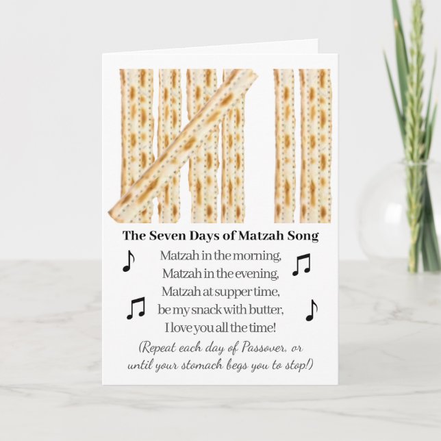 Cartão Passover Engraçado 7 Dias de Passagem (Frente)