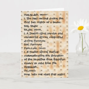 Cartão Passover Engraçado Define Haggadah Matzah