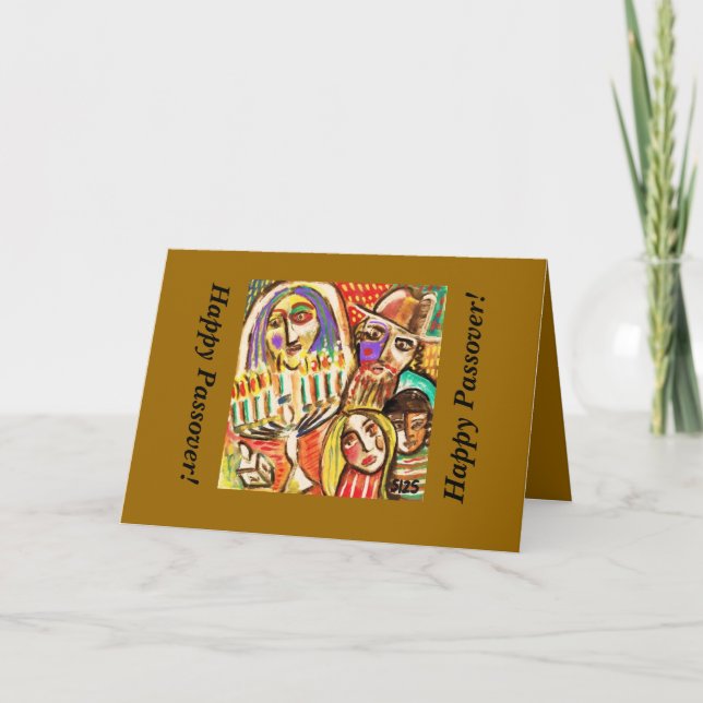 Cartão Passover feliz: Festival de luzes judaico (Frente)