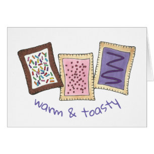 Cartão Pastas para torradas de café da manhã quentes e to