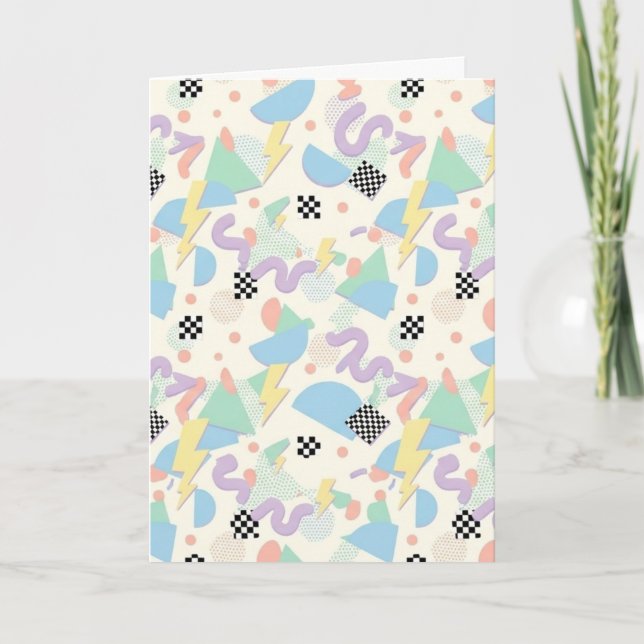 Cartão Pastel Abstract Shapes Pattern Design (Frente)