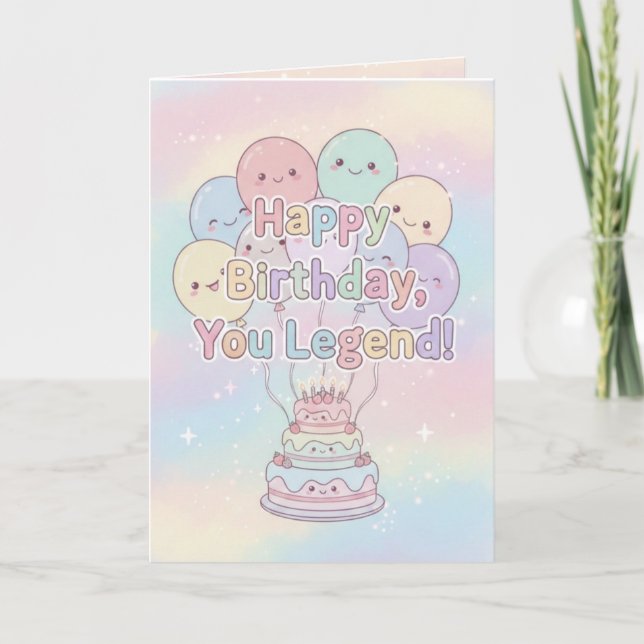 Cartão Pastel Birthday Card – Happy Birthday, You Legend! (Frente)