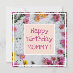 Cartão Pastel Daisy Flowers Marmoreado Bonito Aniversário