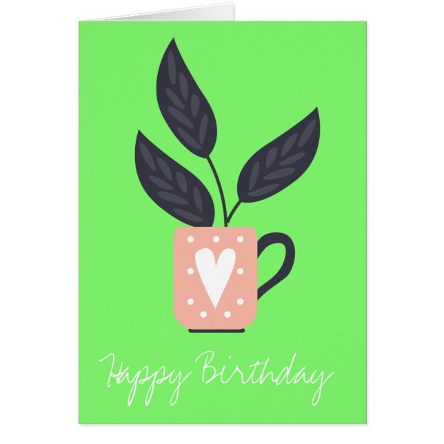 Cartão Pastel de plantas modernas simples (Frente)