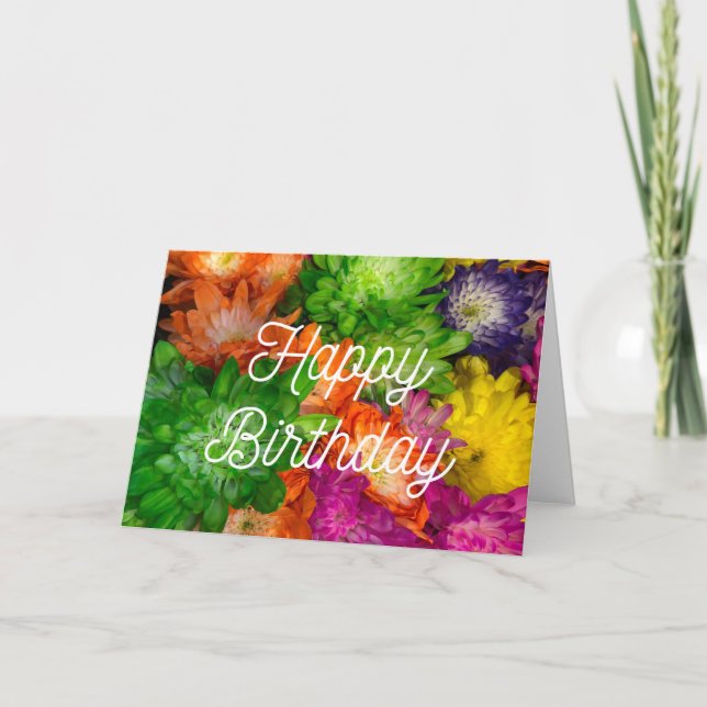 Cartão Pastel Floral Happy BIrth (Frente)