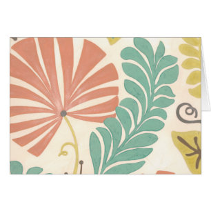 Cartão Pastel Floral Vines e Folhas em Fundo de Creme