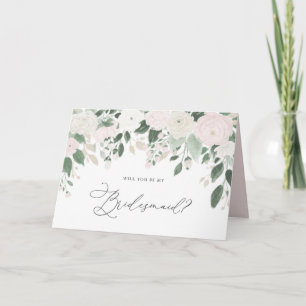 Cartão Pastel Flowers Glitter Você Será Minha Porta-Ponta